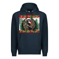 Navy Merry Christmas skeleton Premium Hoodie - NancyCooperArtShop