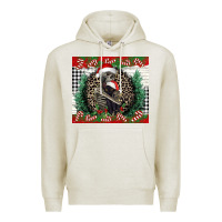 Oatmeal Heather Merry Christmas skeleton Premium Hoodie - NancyCooperArtShop