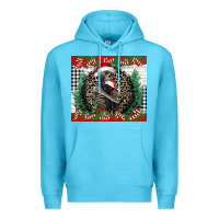 Ocean Blue Merry Christmas skeleton Premium Hoodie - NancyCooperArtShop