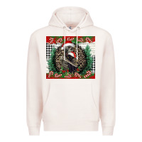 Pale Pink Merry Christmas skeleton Premium Hoodie - NancyCooperArtShop
