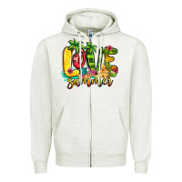 Oatmeal Heather love summer Zipper Hoodie - Jasminsmagicworld