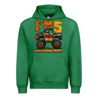 Emerald i'm five this is how i roll monster truck birthday Urban Hoodie - Jasminsmagicworld