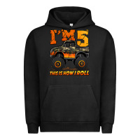 Pigment Black i'm five this is how i roll monster truck birthday Urban Hoodie - Jasminsmagicworld