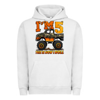 Pigment Lunar Rock i'm five this is how i roll monster truck birthday Urban Hoodie - Jasminsmagicworld