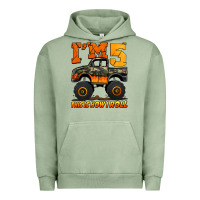 Pigment Oil Green i'm five this is how i roll monster truck birthday Urban Hoodie - Jasminsmagicworld