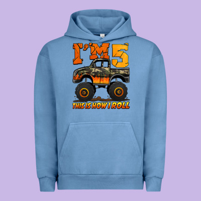 I'm Five This Is How I Roll Monster Truck Birthday Urban Hoodie Designed By Jasminsmagicworld
