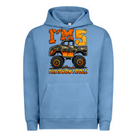 Pigment Pebble Blue i'm five this is how i roll monster truck birthday Urban Hoodie - Jasminsmagicworld