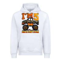 White i'm five this is how i roll monster truck birthday Urban Hoodie - Jasminsmagicworld