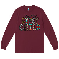 Burgundy stay wild gypsy child Long Sleeve Tee - CowhideDigitalArt