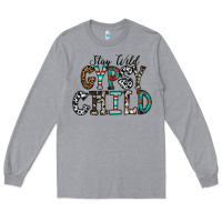 Heather Grey stay wild gypsy child Long Sleeve Tee - CowhideDigitalArt