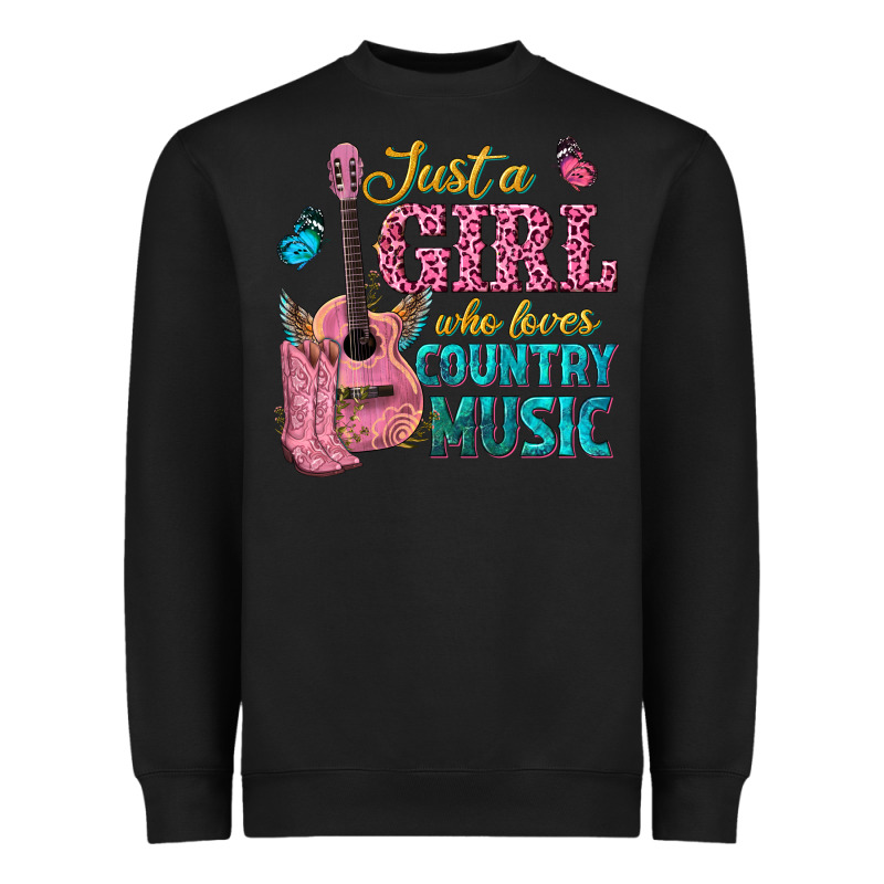 Just A Girl Who Loves Country Music Heavyweight Sweatshirt by texasbilliewilder | Teevron