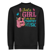 Black just a girl who loves country music Heavyweight Sweatshirt - texasbilliewilder