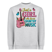 Heather Grey just a girl who loves country music Heavyweight Sweatshirt - texasbilliewilder