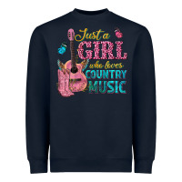 Navy just a girl who loves country music Heavyweight Sweatshirt - texasbilliewilder