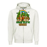 Oatmeal Heather hangin with my gnomes with rainbow Zipper Hoodie - AdoDesignShop