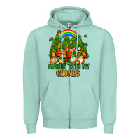 Seafoam hangin with my gnomes with rainbow Zipper Hoodie - AdoDesignShop