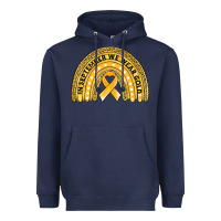 Navy Childhood cancer awareness rainbow Heavyweight Hoodie - Jasminsmagicworld