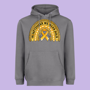 Childhood Cancer Awareness Rainbow Heavyweight Hoodie Designed By Jasminsmagicworld