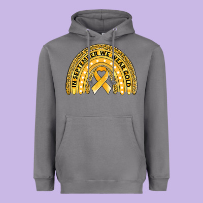 Childhood Cancer Awareness Rainbow Heavyweight Hoodie Designed By Jasminsmagicworld