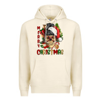 Tofu Merry Christmas skeleton messy bun Premium Hoodie - NancyCooperArtShop