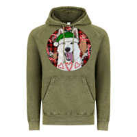 Vintage Olive Christmas White Shepherd With Buffalo Plaid Vintage Hoodie - RanaPortraitStore