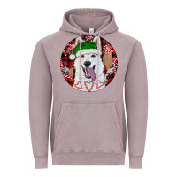 Vintage Zinc Christmas White Shepherd With Buffalo Plaid Vintage Hoodie - RanaPortraitStore