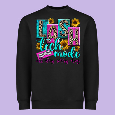 Lash Tech Mode All Day Every Day Heavyweight Sweatshirt Designed By Texasbilliewilder