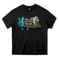 Black Peace Love Southdown Sheep Heavy Core Tee - LillyAllenDesigns