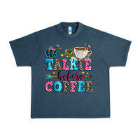 Midnight Navy no talkie before coffee Urban Heavy Tee - Zillion Design Studio