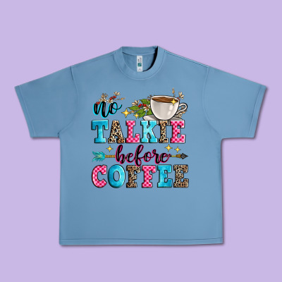 No Talkie Before Coffee Urban Heavy Tee Designed By Zillion Design Studio