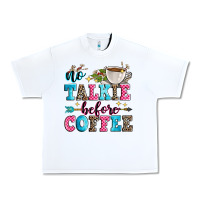 White no talkie before coffee Urban Heavy Tee - Zillion Design Studio