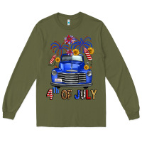 Army Green western fourth of july truck Long Sleeve Tee - FaDigitalArtStudio