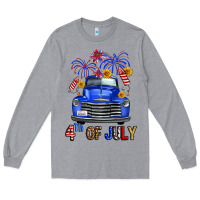 Heather Grey western fourth of july truck Long Sleeve Tee - FaDigitalArtStudio