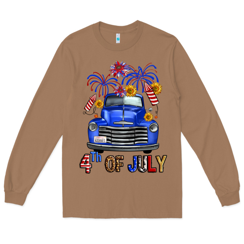 Western Fourth Of July Truck Long Sleeve Tee by FaDigitalArtStudio | Teevron
