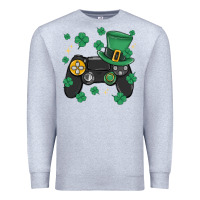 Heather Grey video game st patricks day Premium Sweatshirt - MaliasSmallBusiness