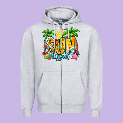 Sun Kissed Summer Zipper Hoodie Designed By Jasminsmagicworld