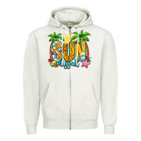 Oatmeal Heather sun kissed summer Zipper Hoodie - Jasminsmagicworld