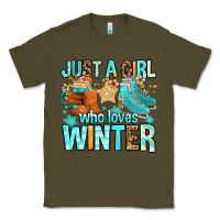 Army Green just a girl who loves winter Classic Tee - FaDigitalArtStudio