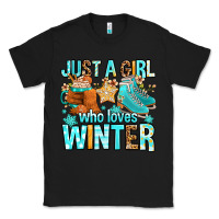 Black just a girl who loves winter Classic Tee - FaDigitalArtStudio