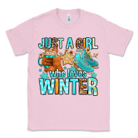 Bubblegum Pink just a girl who loves winter Classic Tee - FaDigitalArtStudio