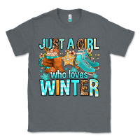 Charcoal Heather just a girl who loves winter Classic Tee - FaDigitalArtStudio