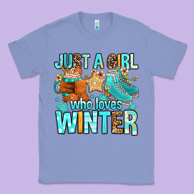 Just A Girl Who Loves Winter Classic Tee Designed By Fadigitalartstudio