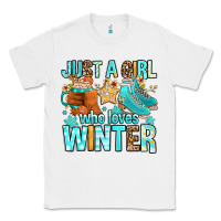 White just a girl who loves winter Classic Tee - FaDigitalArtStudio