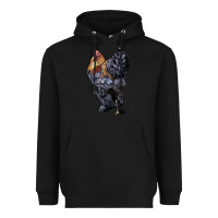 Black Brahma Rooster Heavyweight Hoodie - LillyAllenDesigns
