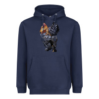 Navy Brahma Rooster Heavyweight Hoodie - LillyAllenDesigns