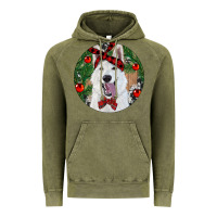 Vintage Olive Christmas White Shepherd With Cowhide Vintage Hoodie - RanaPortraitStore