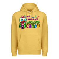 Antique Gold just a girl who loves candy Premium Hoodie - AdoDesignShop