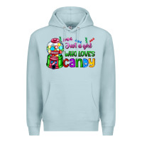 Blue Mist just a girl who loves candy Premium Hoodie - AdoDesignShop