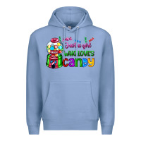 Colony Blue just a girl who loves candy Premium Hoodie - AdoDesignShop