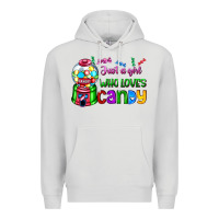 Dove Grey just a girl who loves candy Premium Hoodie - AdoDesignShop
